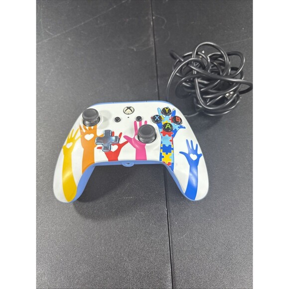 Limited Edition Autism Awareness PowerA Wired Controller Xbox One TESTED RARE - Picture 1 of 7